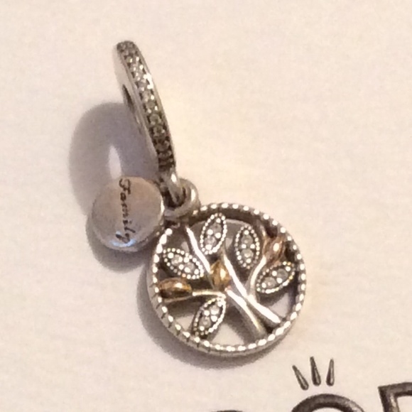 Pandora Family Tree charm two tone 14K gold and silver - Picture 2 of 5